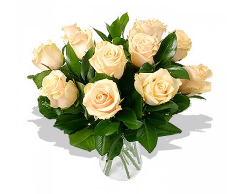 Купить 11 кремовых роз с доставкой в Бахчисарай