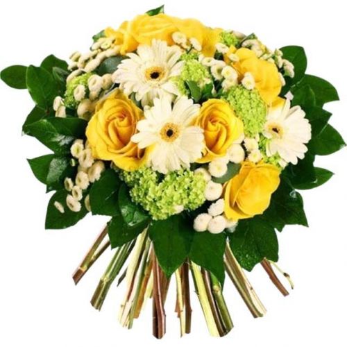 Купить букет из хризантем, гербер и роз с доставкой в Бахчисарай