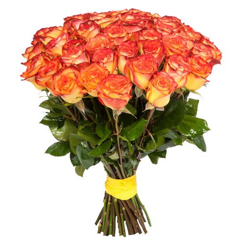 Букет из 51-й оранжевой розы с доставкой в Бахчисарай